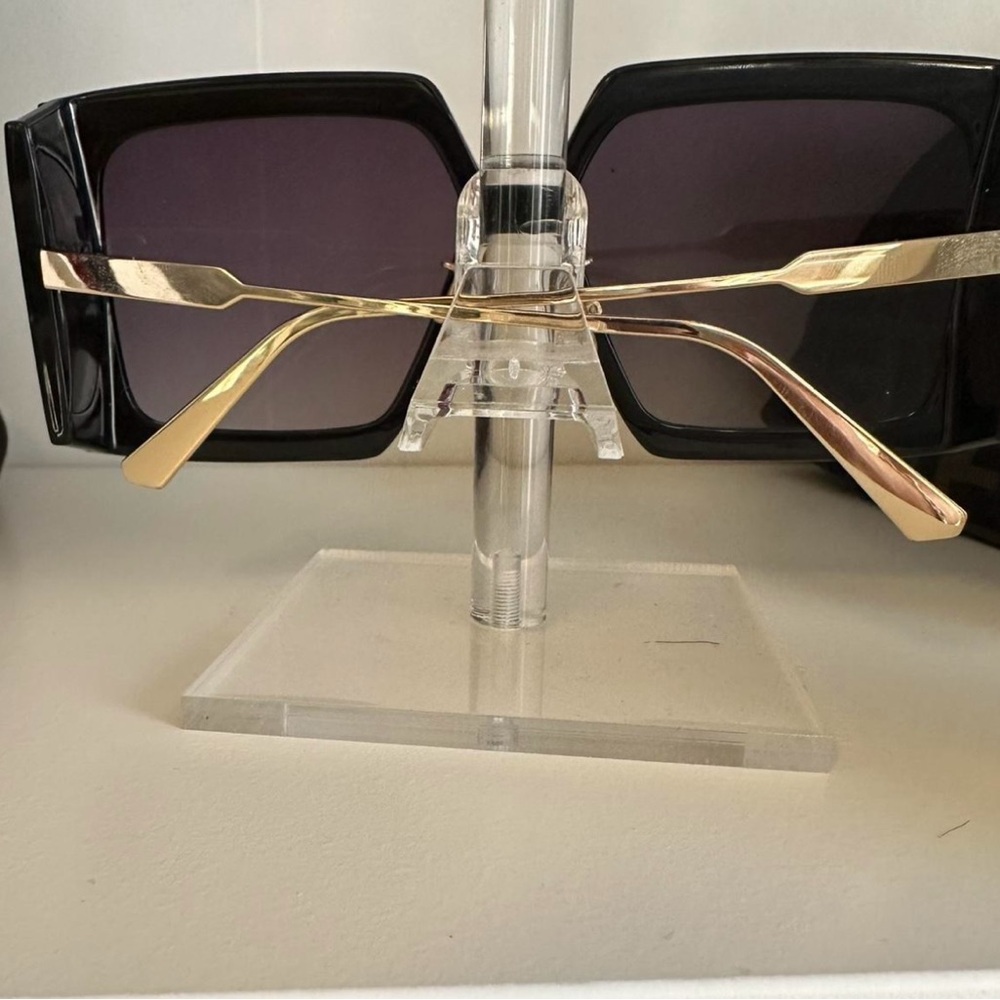 Dior Black Oversized Sunglasses Bold Geometric Design - Picture 3 of 5